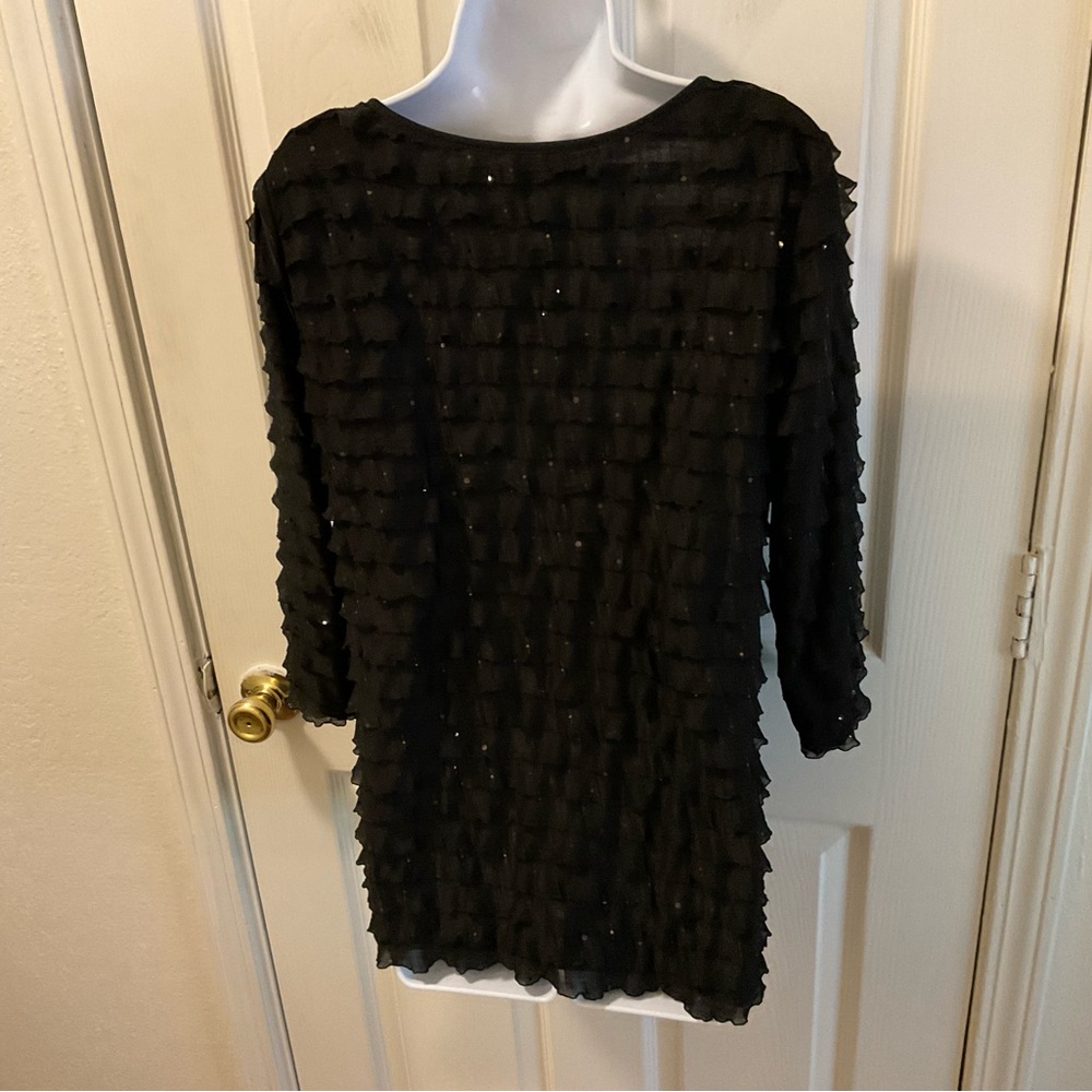 Notations Black Ruffled Blouse - image 4